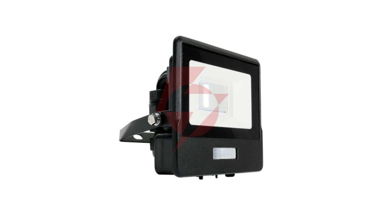 Projektor LED z czujnikiem ruchu 10W 735lm 6500K Dioda SAMSUNG IP65 Czarny 5 Lat Gwarancji 20258