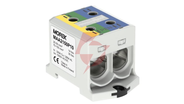 Złączka OTL-PEN150 żółto-zielony,niebieski 2xAl/Cu 25-150mm² 1000V AC / 1500V Zacisk uniwersalny do instalacji TN-C-S MAA2150P10