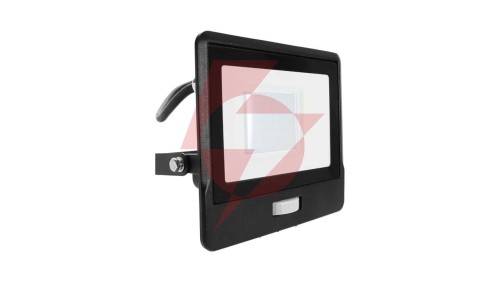 Projektor LED z czujnikiem ruchu 30W 2340lm 6500K Dioda SAMSUNG IP65 Kabel 1m Czarny 5 Lat Gwarancji 20288
