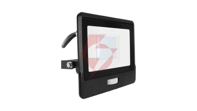Projektor LED z czujnikiem ruchu 30W 2340lm 6500K Dioda SAMSUNG IP65 Kabel 1m Czarny 5 Lat Gwarancji 20288
