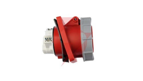 Gniazdo tablicowe skośne 63A 5P 400V /100x112/ czerwone IP67 POWER TWIST 435-6