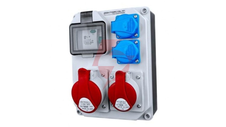 Rozdzielnica budowlana HL-FI 1x16A 1x32A 2x230V gniazda Schuko Doktorvolt 7242