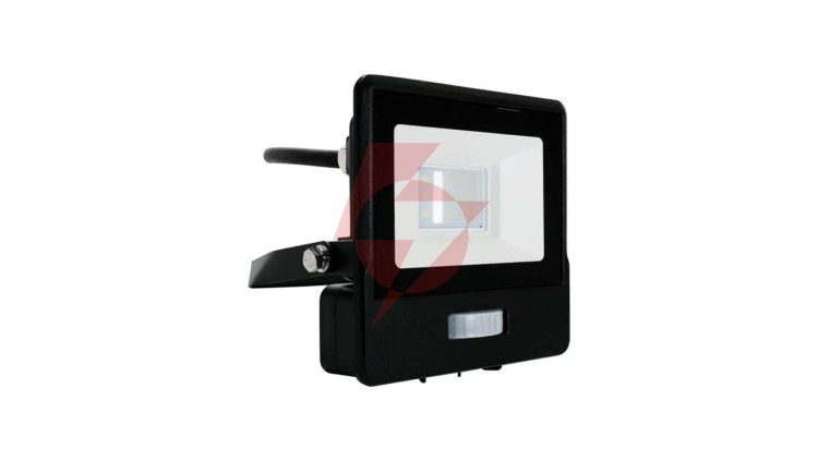 Projektor LED z czujnikiem ruchu 10W 735lm 6500K Dioda SAMSUNG IP65 Kabel 1m Czarny 5 Lat Gwarancji 20282