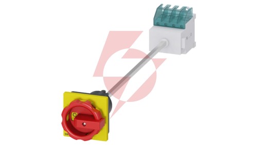 Rozłącznik główny/awaryjny 3P+N 16A 7.5kW AC23A 400V montaż na płycie z wałkiem pokrętło żółto-czerwone 4 otwory 3LD2013-1TL53