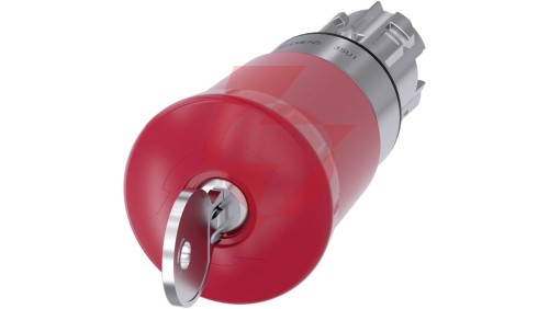 Przycisk bezpieczeństwa 22mm z zamkiem Siemens SSG10 metal czerwony 40mm 2 klucze IP69k SIRIUS ACT 3SU1050-1HR20-0AA0