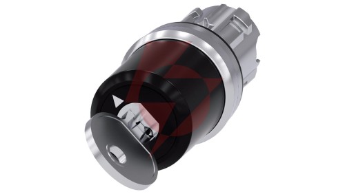 Przełącznik z kluczem Siemens 22mm okrągły metal błyszczący nr zamka SSG10 2 poz. O-I monost. kąt zał. 90st. 3SU1050-5BF11-0AA0