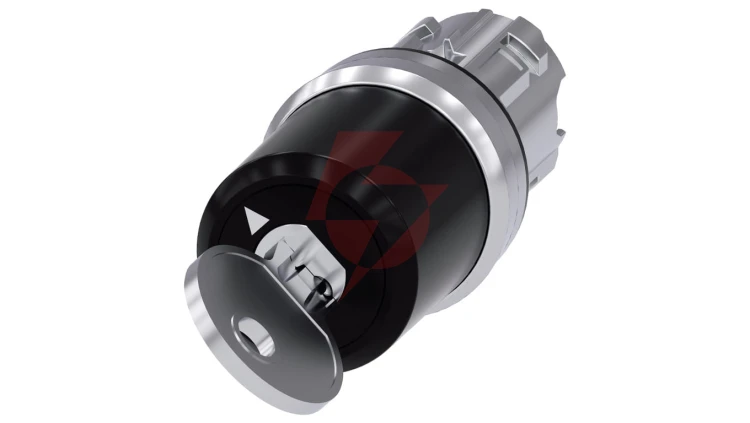 Przełącznik z kluczem Siemens 22mm okrągły metal błyszczący nr zamka SSG10 2 poz. O-I monost. kąt zał. 90st. 3SU1050-5BF11-0AA0