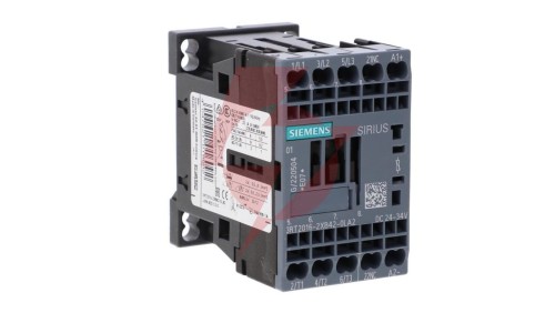 Stycznik kolejowy S00 AC-3 4kW / 400V 1R 24VDC 0.7...1.25 US z warystorem przyłącze sprężynowe do sterowania z PLC 3RT2016-2XB42