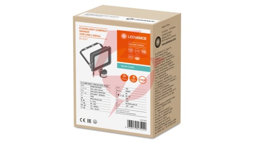 Projektor LED FLOOD COMPACT SENSOR V 10W 1000lm 4000K IP65 SYM 100 (z czujnikiem ruchu) czarny 3 LATA GWARANCJI 4058075575240