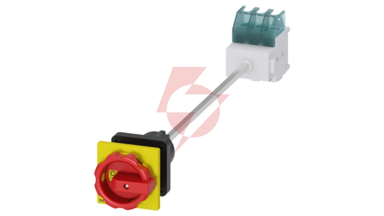 Rozłącznik główny/awaryjny 3P 32A 11.5kW AC23A 400V montaż na płycie z wałkiem pokrętło otwór centralny 22.5 mm 3LD2244-0TK53
