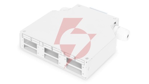 Przełącznica światłowodowa na szynę DIN, 6x SC duplex z tacką na spawy, szary DN-96890