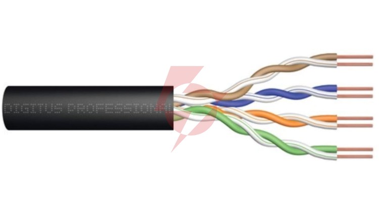 Kabel teleinformatyczny U/UTP kat.5e PE zewnętrzny suchy czarny Fca DK-1511-V-05-OD /50m/