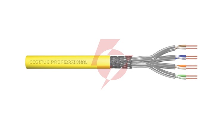 Kabel teleinformatyczny S/FTP kat.7A LS0H drut żółty Dca DK-1743-A-VH-1 /100m/
