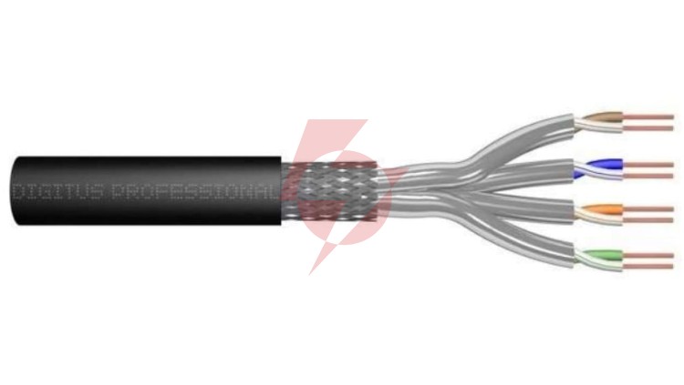 Kabel teleinformatyczny S/FTP kat.7 PE zewnętrzny suchy czarny Fca DK-1741-V-5-OD /500m/