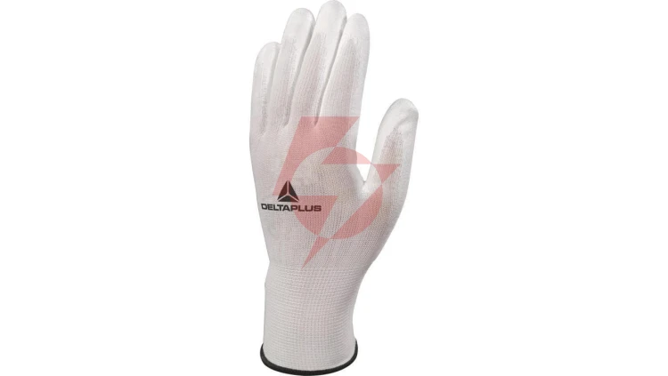 Rękawice dziane z poliestru (100) dłoń powlekana poliuretanem ścieg 13 kolor biały rozmiar 8 MAIN VE702P08