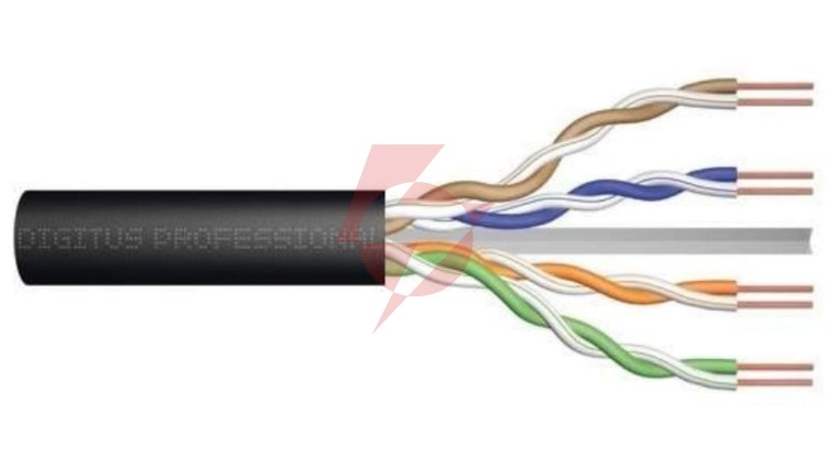 Kabel teleinformatyczny U/UTP kat.6 PE zewnętrzny suchy czarny Fca DK-1611-V-05-OD /50m/