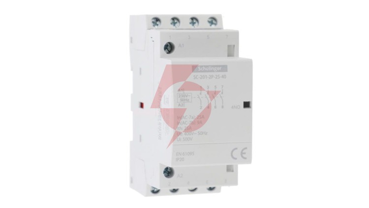 STYCZNIK MODUŁOWY SC201 2P 25A TYP 40 (4NO+0NC) SCHELINGER A62-SC-201-2P-25-40
