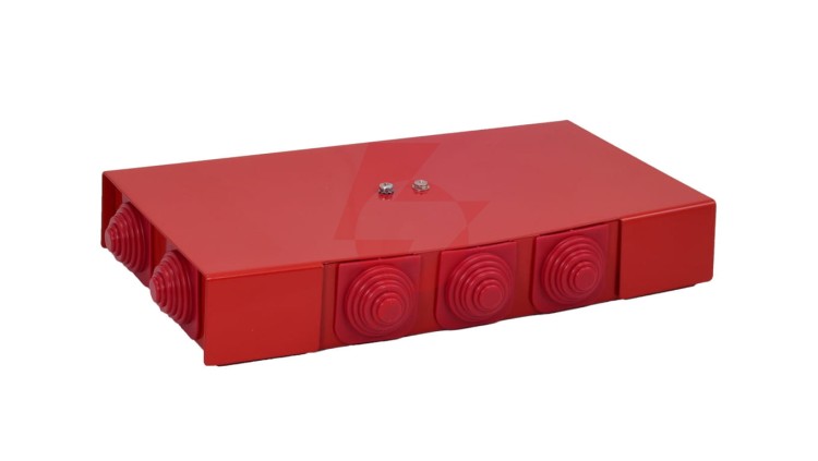 Puszka przeciwpożarowa PIP-2AN B2x3x4 prostokątna, E90, z bezpiecznikiem 0,375A, wymiary 88x30x166mm, czerwony 84622606