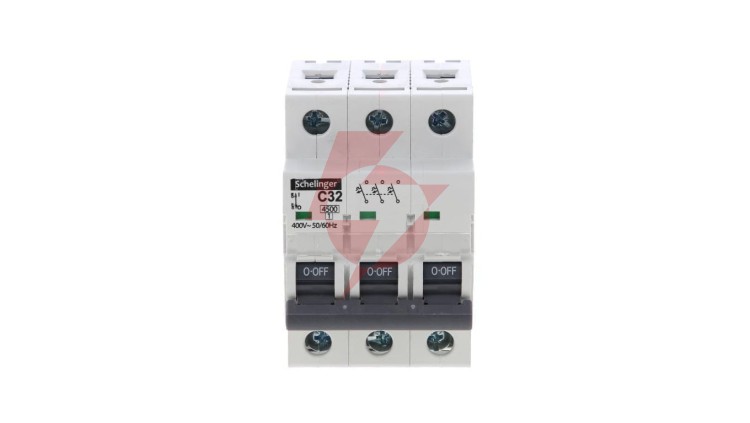 Wyłącznik nadprądowy 3P C 32A 6kA AC SCHELINGER A02-G7-3P-C32