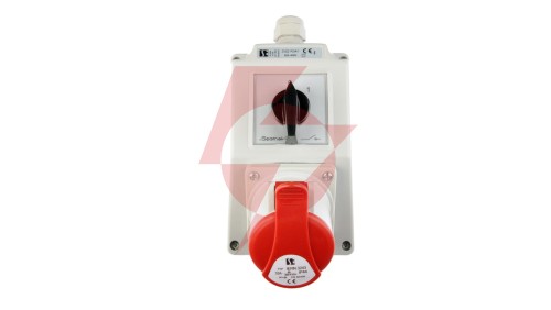 Zestaw instalacyjny z gniazdem 32A 4P (0-1) czerwony ZI02R341