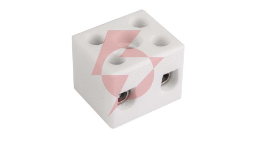 Złączka gwintowa porcelanowa 6mm² 2 tory biała z 1 otworem montażowym CPO-10A-2P 80013516 /20szt./
