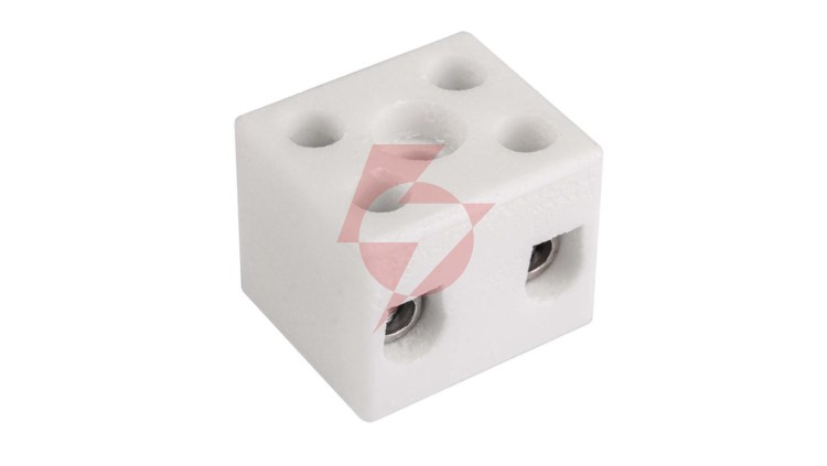 Złączka gwintowa porcelanowa 6mm² 2 tory biała z 1 otworem montażowym CPO-10A-2P 80013516 /20szt./