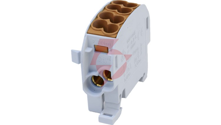 Blok rozdzielczy - odgałęźny Cu SCB 25 (80110) SIMBLOCK brązowy 81503015