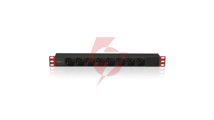 Listwa zasilająca Rack 1U 8x Schuko, kabel C14, 250V/16A, 2m