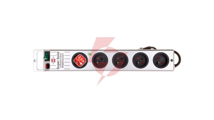 Listwa zasilająca Super-Solid Line 2,5m 5 gniazd srebrna H05VV-F 3G1,5 1153344115