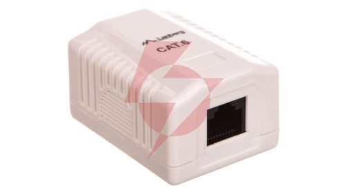 GNIAZDO NATYNKOWE KAT.6 1X RJ45 BIAŁE LANBERG