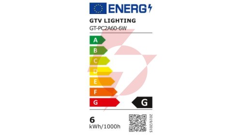 Żarówka LED E27 A60 6W 520lm 3000K AC220-240V 200st. G-Tech GT-PC2A60-6W