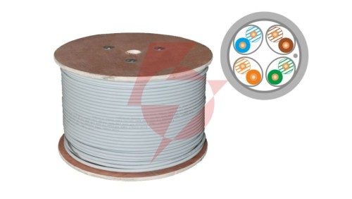 Kabel teleinformatyczny F/FTP kat.6A LSOH B2ca (10Gb/s) szary ALANTEC /500m/
