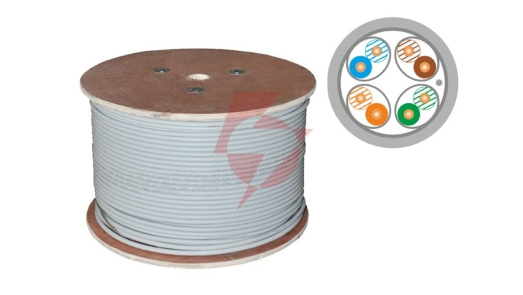 Kabel teleinformatyczny F/FTP kat.6A LSOH B2ca (10Gb/s) szary ALANTEC /500m/