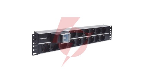 listwa rack 19 2u, 15x schuko, 2x wyłącznik, kabel /3 m/