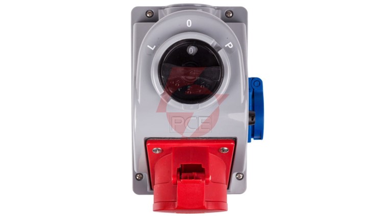 Gniazdo stałe z wyłącznikiem L-0-P 32A 5P 400V + 2P+Z 230V IP44 COMBO-POL 960625411W