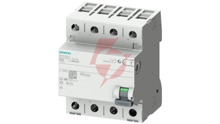 Wyłącznik różnicowoprądowy 4P 63A 0,03A Typ B 400V AC 5SV3346-4