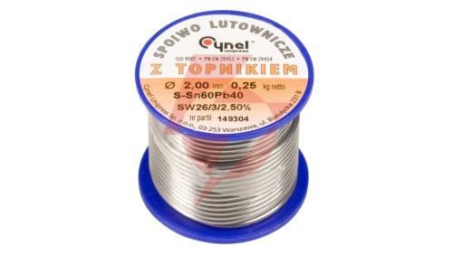 Drut do lutowania 2mm DW 2,00/TLR cyna E05ML-01010200801