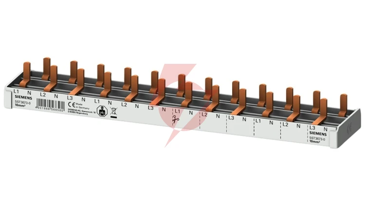 Szyna łączeniowa 3P+N 10mm2 sztyftowa 12 modułowa dla Wyłączników 1P+N wąskich (5SV1 5SV6 5SL60) pełna izolacja 5ST3673-0