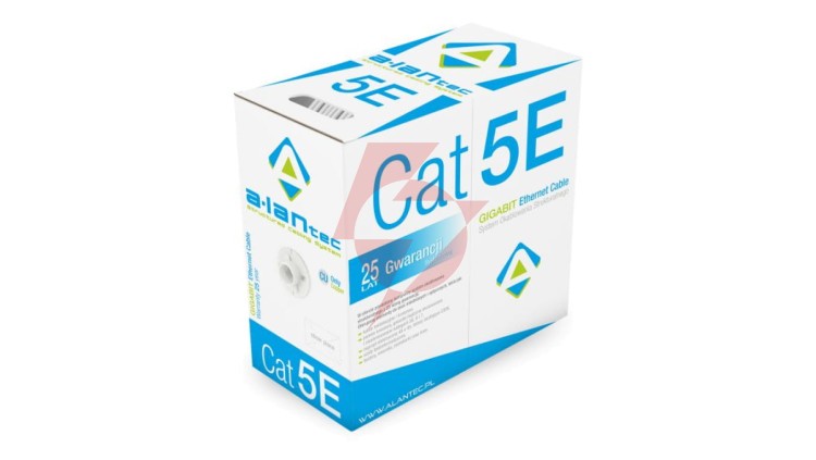 Kabel teleinformatyczny typu linka U/UTP kat.5e PVC Eca szary ALANTEC /305m/