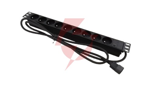 Listwa zasilająca rack 19 cali PDU gniazdo 9 x CEE 7/5 wtyk IEC320 C14
