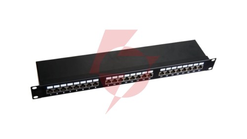 Patch panel 1U/19 cali STP ekranowany 24 porty kat. 5E złącza LSA półka montażowa PK-S5-1