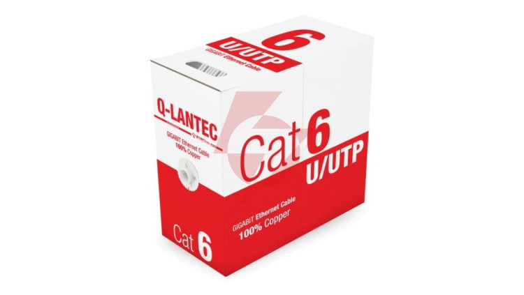 Kabel teleinformatyczny U/UTP kat.6 PVC Eca szary Q-LANTEC /305m/