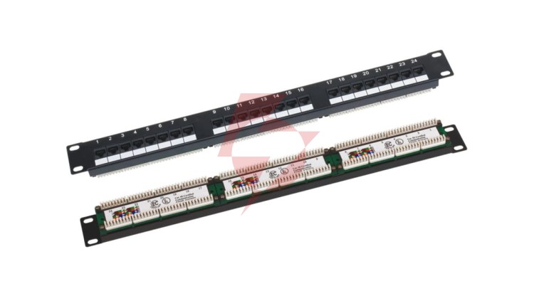 Patch panel 1U/19 cali UTP nieekranowany 24 porty kat. 5E złącza LSA PK-U5-1