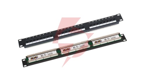 Patch panel 1U/19 cali UTP nieekranowany 24 porty kat. 6 złącza LSA PK-U6-1