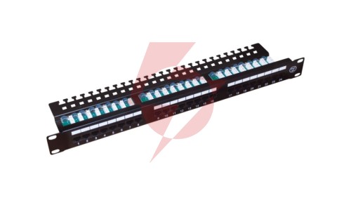 Patch panel UTP kat.5e 24 porty LSA z półką 1U/19 PK013