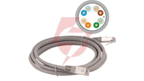 Patch-cord F/UTP kat.5e PVC 0.5m szary KKF5SZA0.5