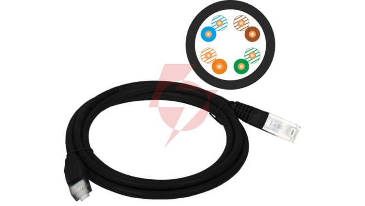 Patch-cord U/UTP kat.5e PVC 3.0m czarny KKU5CZA3