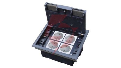 Puszka podłogowa (floorbox) 4M, (45x45), regulowana głębokość, do podłogi technicznej (wylewka opcjonalnie) PP004