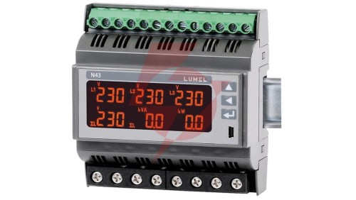 Miernik sieci trójfazowej wej.I 1A/5A, X/1A, X/5A wej.U 3 X 230/400V zas. 85-253VAC 90-300VDC N43 12100M0