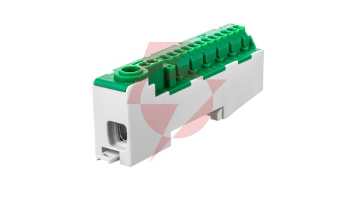 Listwa samozaciskowa PE 14-S (14+1 śrubowy) do montażu na szynie DIN35 80A zielony 0925-01